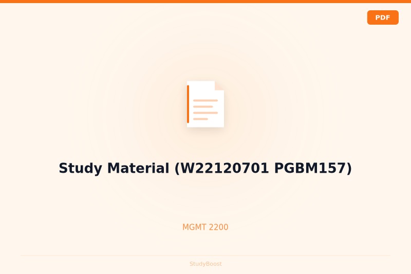 Study Material (W22120701 PGBM157)
