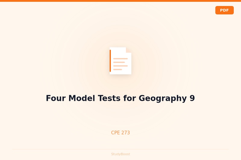 Four Model Tests for Geography 9