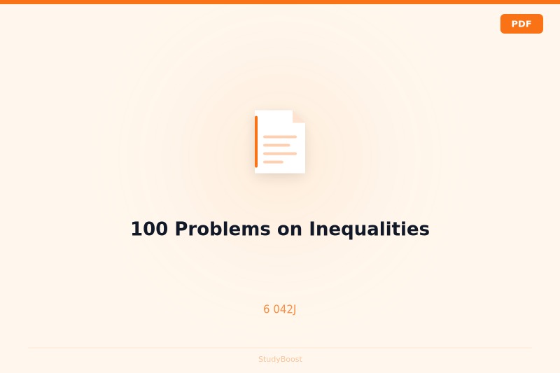 100 Problems on Inequalities
