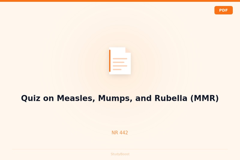 Quiz on Measles, Mumps, and Rubella (MMR)