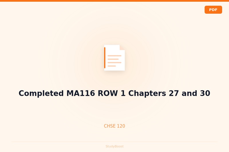 Completed MA116 ROW 1 Chapters 27 and 30
