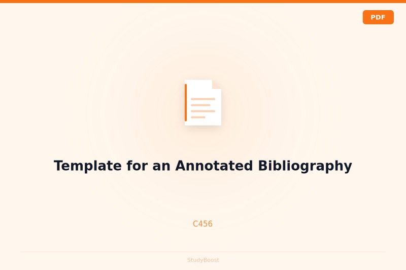 Template for an Annotated Bibliography