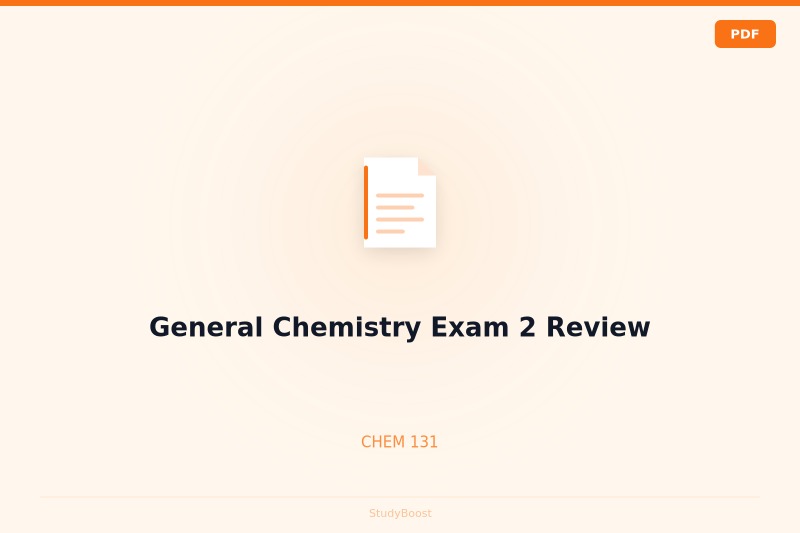 General Chemistry Exam 2 Review
