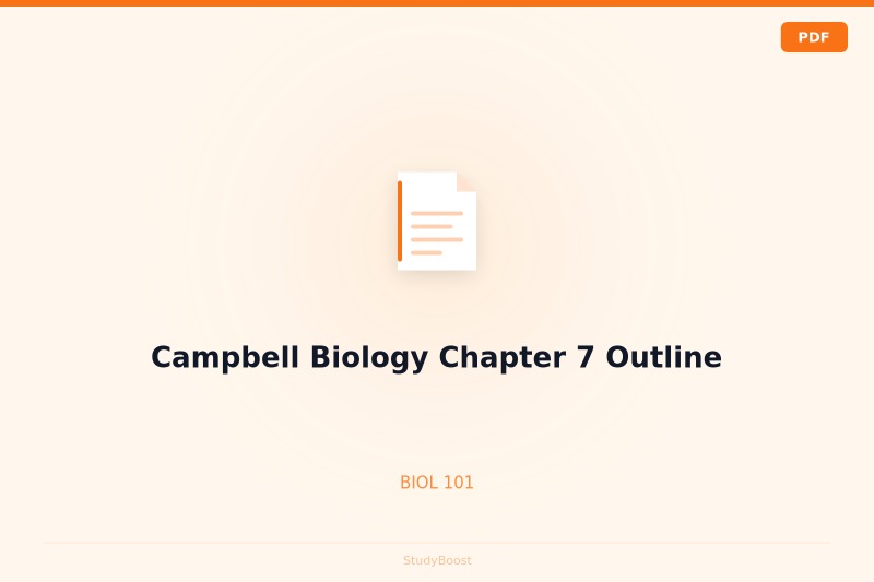 Campbell Biology Chapter 7 Outline