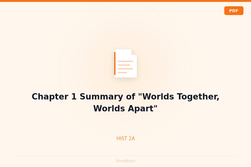 Chapter 1 Summary of "Worlds Together, Worlds Apart"