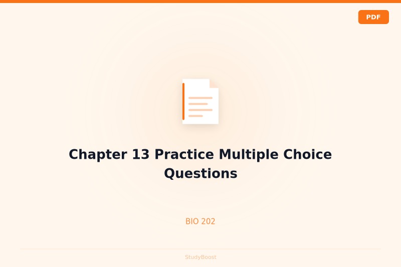 Chapter 13 Practice Multiple Choice Questions