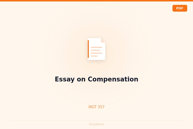 Essay on Compensation