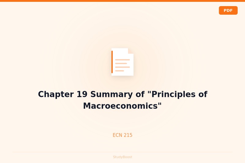 Chapter 19 Summary of "Principles of Macroeconomics"