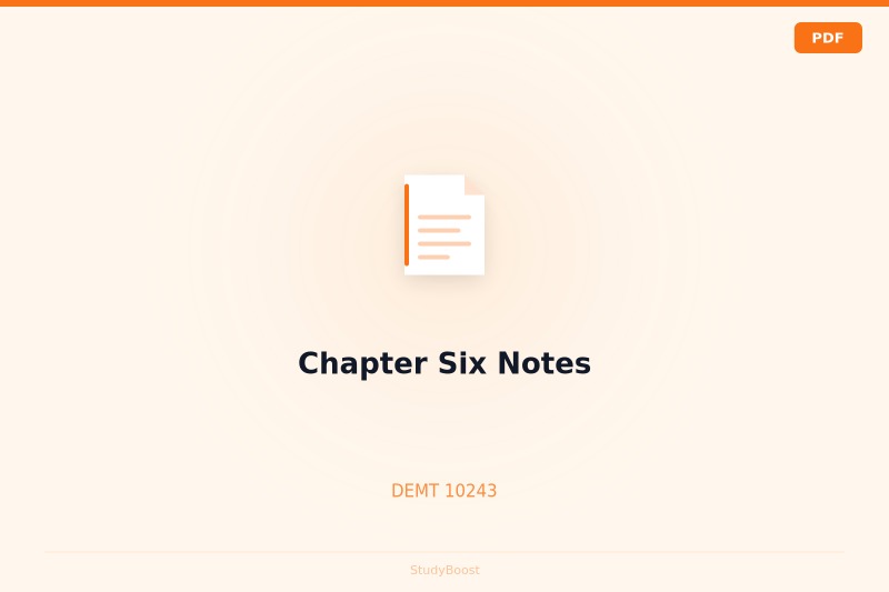 Chapter Six Notes