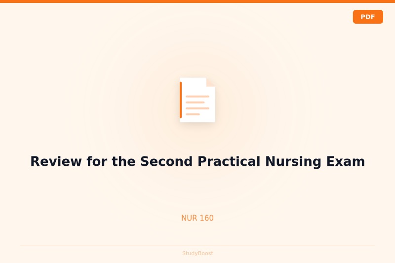 Review for the Second Practical Nursing Exam