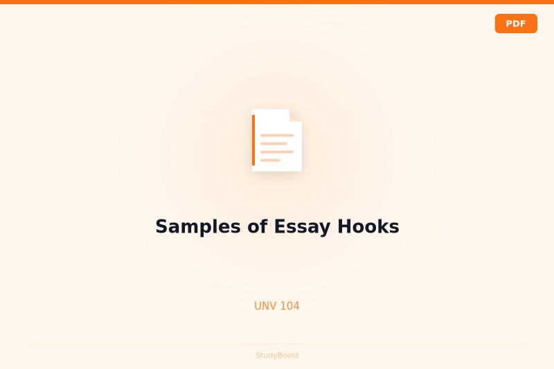 Samples of Essay Hooks