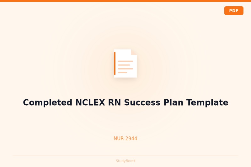 Completed NCLEX RN Success Plan Template
