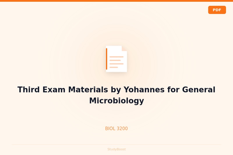 Third Exam Materials by Yohannes for General Microbiology