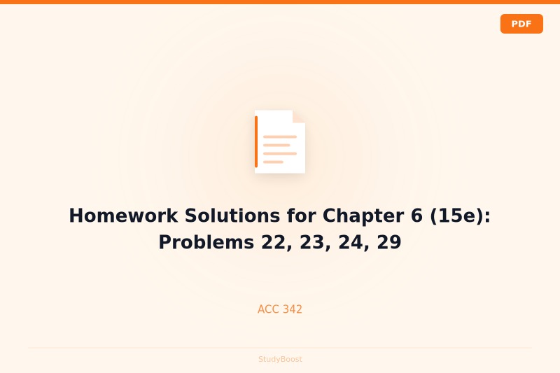 Homework Solutions for Chapter 6 (15e): Problems 22, 23, 24, 29