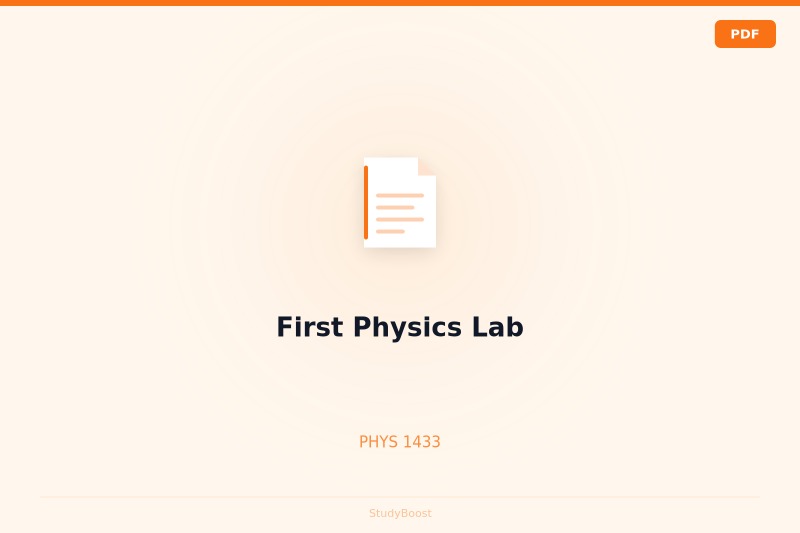 First Physics Lab