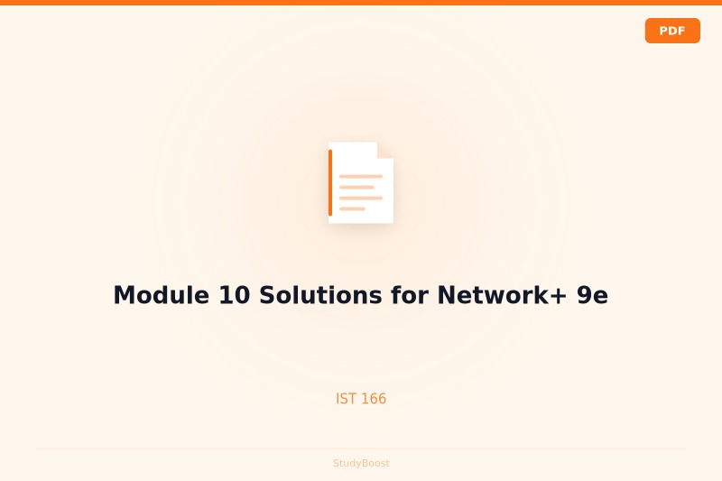 Module 10 Solutions for Network+ 9e