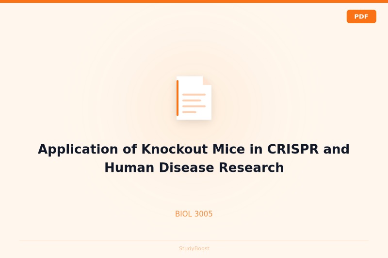 Application of Knockout Mice in CRISPR and Human Disease Research