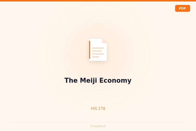 The Meiji Economy
