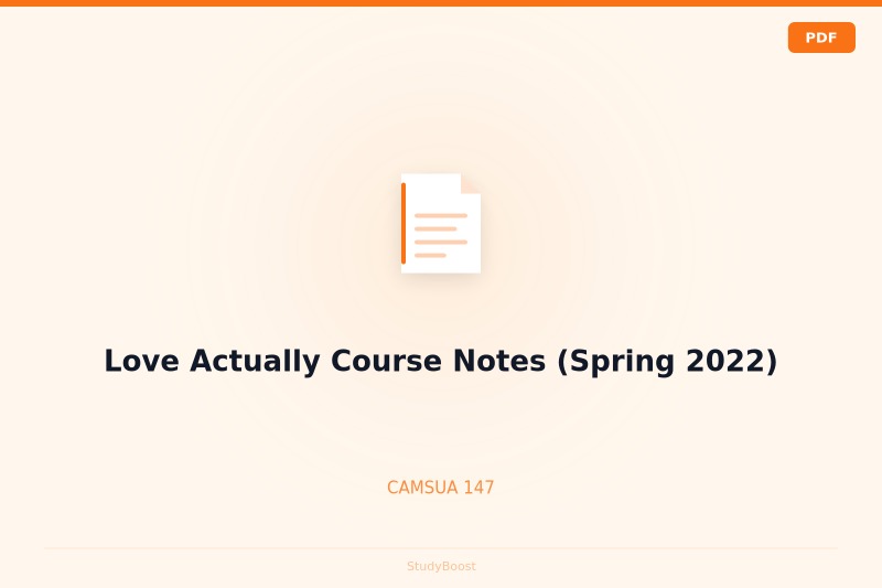 Love Actually Course Notes (Spring 2022)