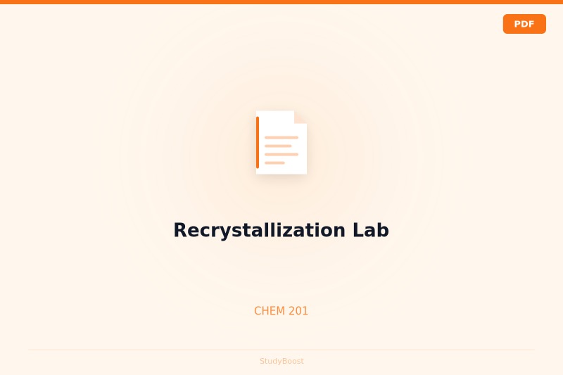 Recrystallization Lab