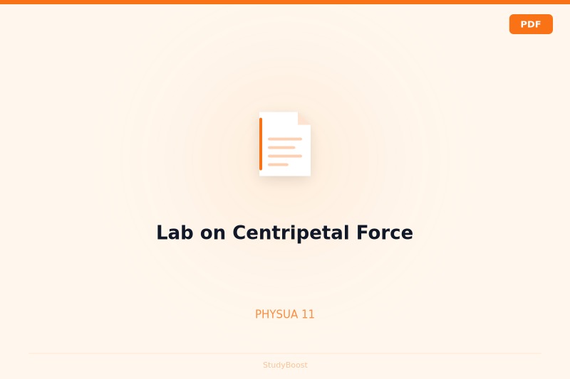 Lab on Centripetal Force