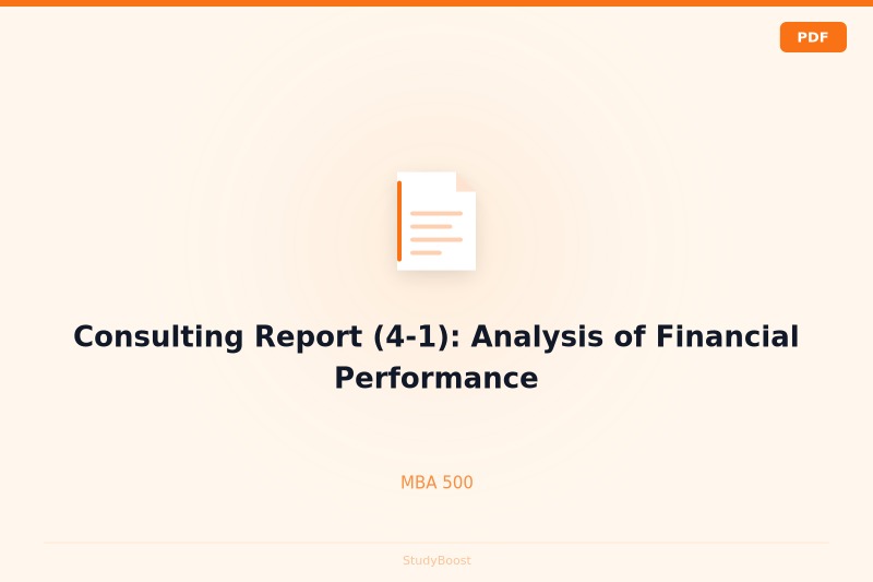 Consulting Report (4-1): Analysis of Financial Performance