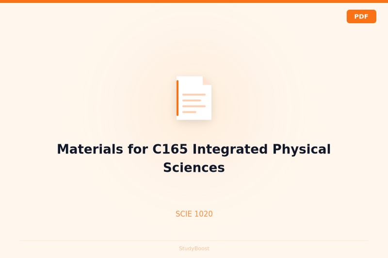 Materials for C165 Integrated Physical Sciences
