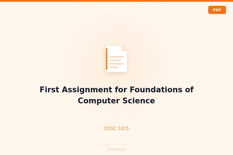 First Assignment for Foundations of Computer Science