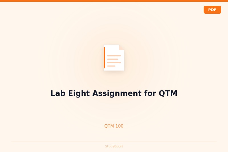 Lab Eight Assignment for QTM