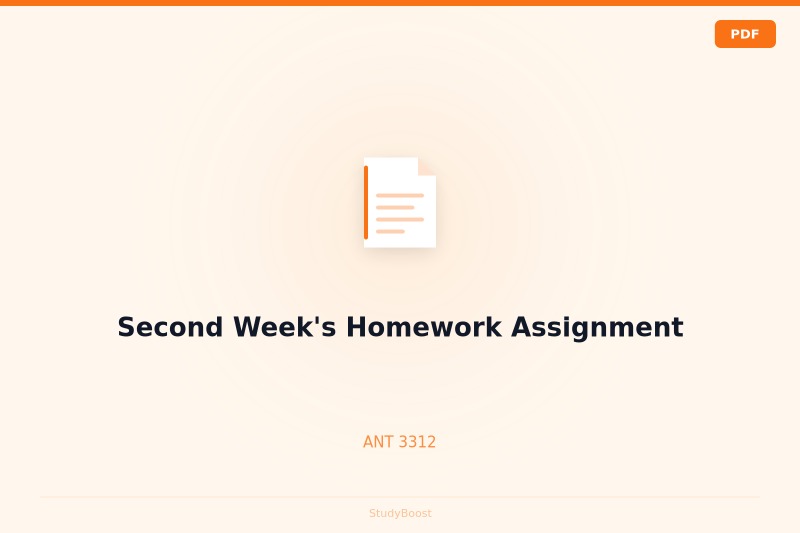 Second Week's Homework Assignment