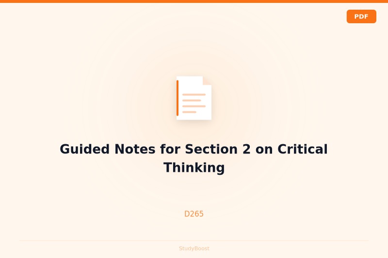 Guided Notes for Section 2 on Critical Thinking