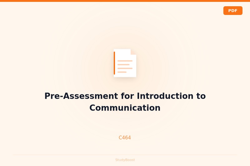 Pre-Assessment for Introduction to Communication