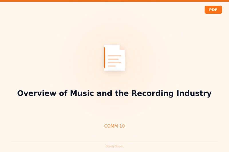 Overview of Music and the Recording Industry