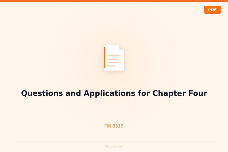 Questions and Applications for Chapter Four