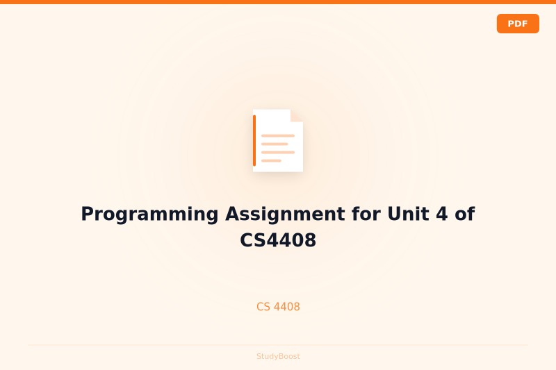 Programming Assignment for Unit 4 of CS4408