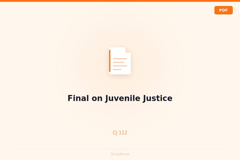Final on Juvenile Justice