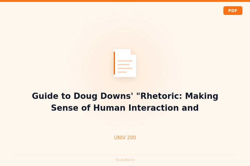 Guide to Doug Downs' "Rhetoric: Making Sense of Human Interaction and Meaning-Making"