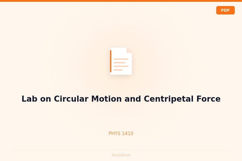 Lab on Circular Motion and Centripetal Force