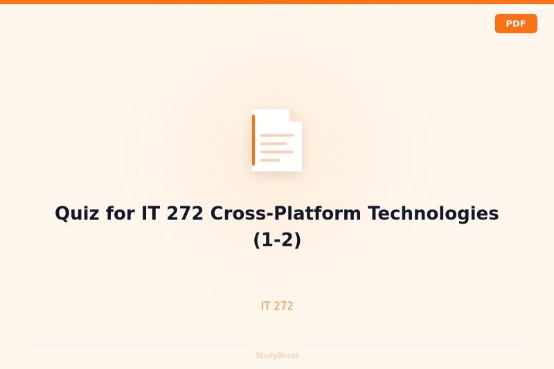 Quiz for IT 272 Cross-Platform Technologies (1-2)