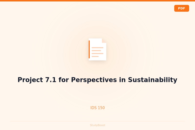 Project 7.1 for Perspectives in Sustainability
