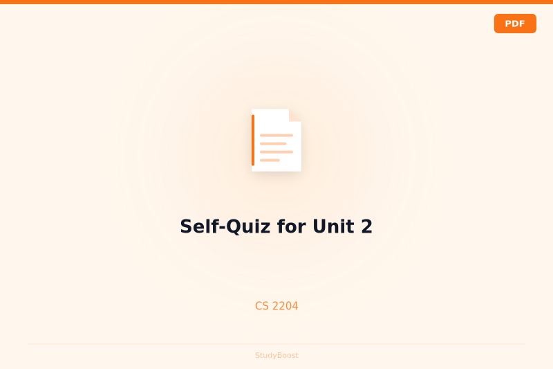 Self-Quiz for Unit 2