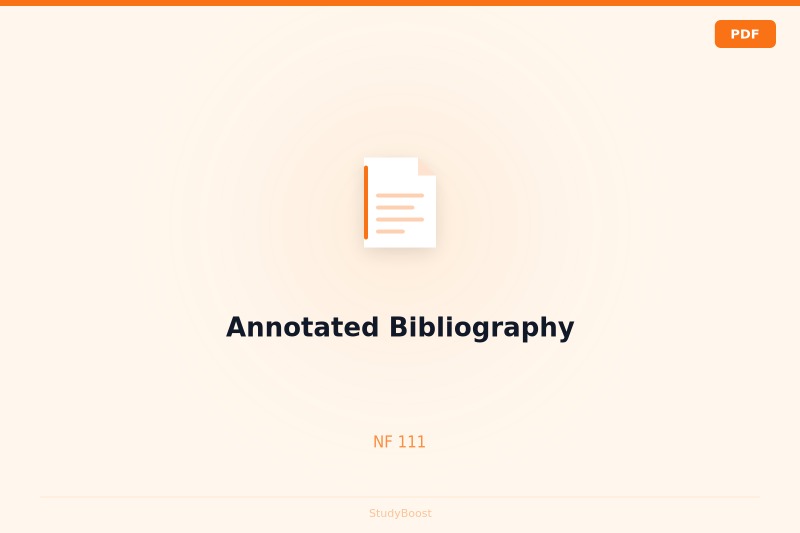 Annotated Bibliography