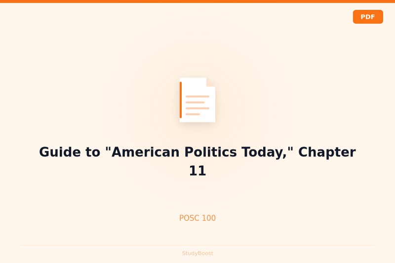 Guide to "American Politics Today," Chapter 11
