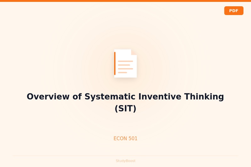 Overview of Systematic Inventive Thinking (SIT)