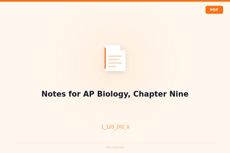 Notes for AP Biology, Chapter Nine