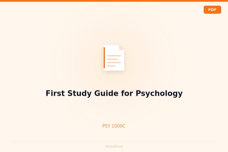 First Study Guide for Psychology