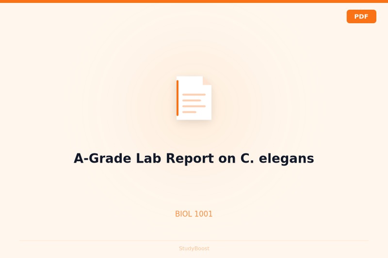 A-Grade Lab Report on C. elegans