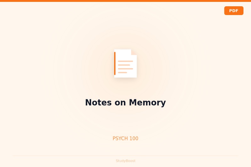 Notes on Memory