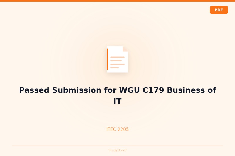 Passed Submission for WGU C179 Business of IT