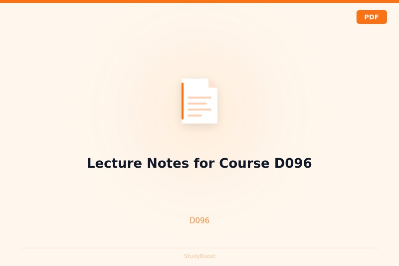 Lecture Notes for Course D096